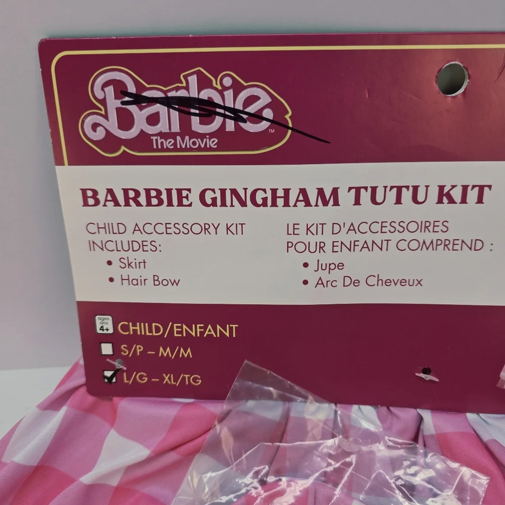 Barbie Pink Gingham Tutu Kit Halloween Costume